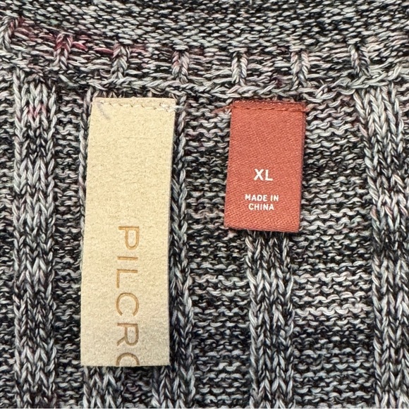 Pilcro Knit Tank Top Sleeveless Ribbed Gray Marled Silk Blend Women’s XL - Picture 3 of 6